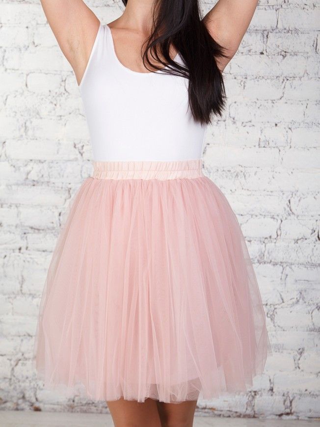 Blush Pink Tulle skirt Airskirt mini