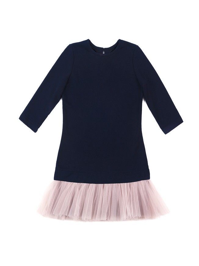 AIRDRESS set: navy blue top and 3 removable skirts (lush latte, smoky gray, blush pink)