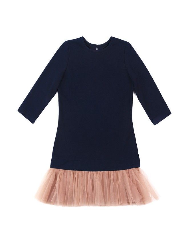 AIRDRESS set: navy blue top and 3 removable skirts (lush latte, smoky gray, blush pink)