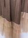Brown polka dot maxi slip dress with beige tulle ruffles