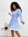 Dress with collar and frills Tyu-Tyu! XS blue in floral print