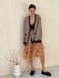 Retro cardigan oversize with buttons Tyu-Tyu! XS/S brown check