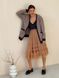 Retro cardigan oversize with buttons Tyu-Tyu! XS/S brown check