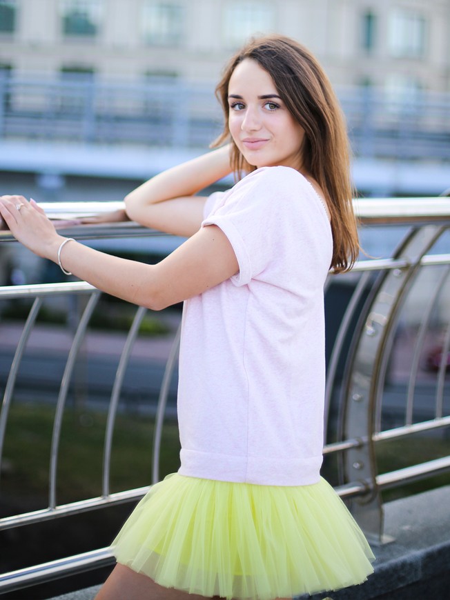 Платье-конструктор AIRDRESS розовое со съемной лимонной юбкой