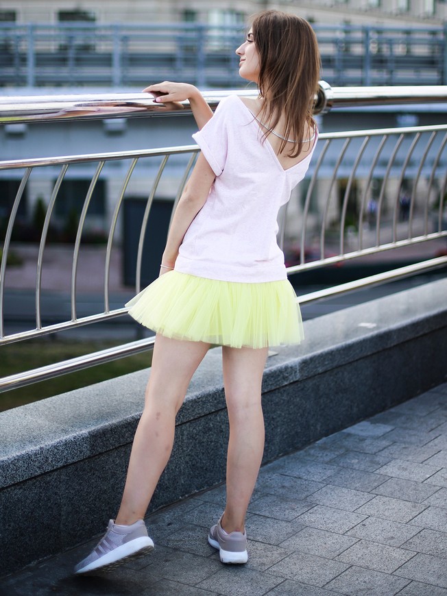 Платье-конструктор AIRDRESS розовое со съемной лимонной юбкой
