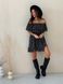 Sundress Tyu-Tyu! XS/S chiffon floral black with ruffles and with bare shoulders