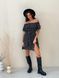 Sundress Tyu-Tyu! XS/S chiffon floral black with ruffles and with bare shoulders