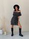 Sundress Tyu-Tyu! XS/S chiffon floral black with ruffles and with bare shoulders