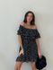 Sundress Tyu-Tyu! XS/S chiffon floral black with ruffles and with bare shoulders