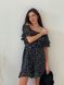 Sundress Tyu-Tyu! XS/S chiffon floral black with ruffles and with bare shoulders