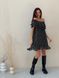 Sundress Tyu-Tyu! XS/S chiffon floral black with ruffles and with bare shoulders