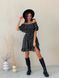 Sundress Tyu-Tyu! XS/S chiffon floral black with ruffles and with bare shoulders