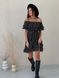 Sundress Tyu-Tyu! XS/S chiffon floral black with ruffles and with bare shoulders