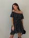 Sundress Tyu-Tyu! XS/S chiffon floral black with ruffles and with bare shoulders