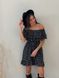 Sundress Tyu-Tyu! XS/S chiffon floral black with ruffles and with bare shoulders