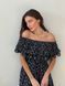 Sundress Tyu-Tyu! XS/S chiffon floral black with ruffles and with bare shoulders