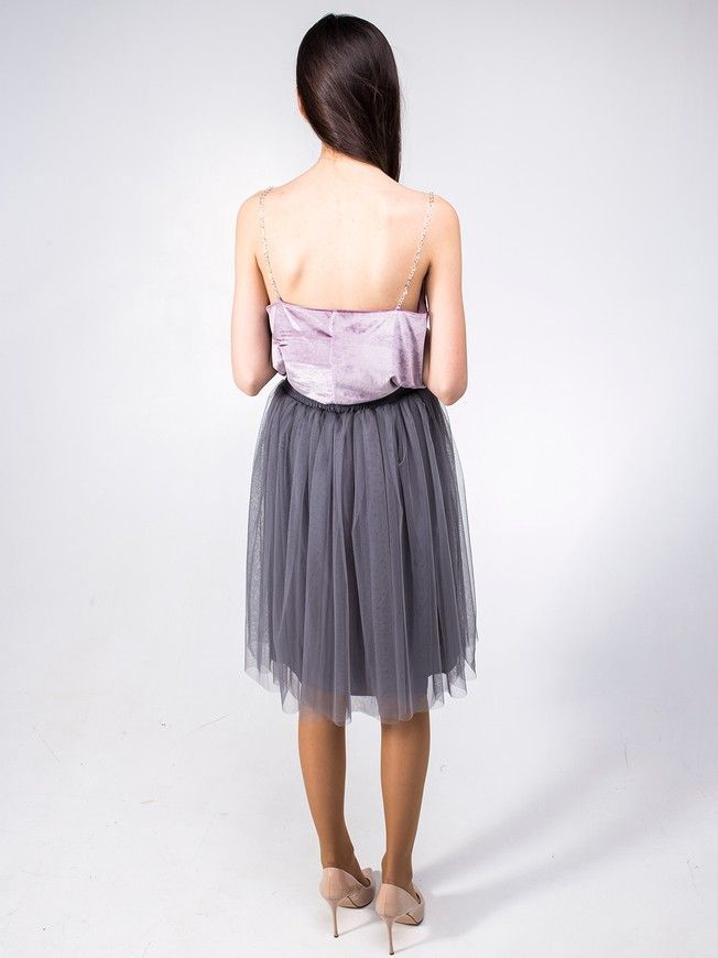 Graphite Gray Tulle skirt AIRSKIRT CASUAL midi