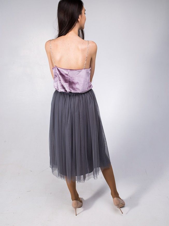 Graphite Gray Tulle skirt AIRSKIRT CASUAL midi