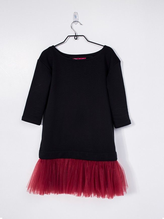 Constructor-dress black Airdress with removable marsala skirt