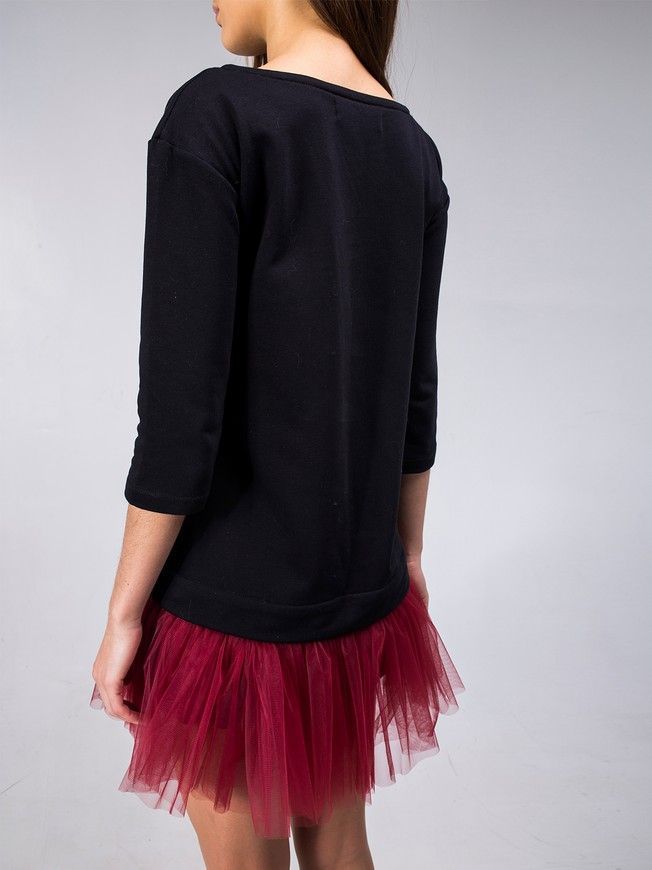 Constructor-dress black Airdress with removable marsala skirt